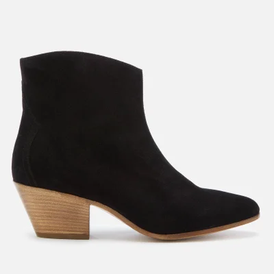Isabel Marant Women's Dacken Velvet Leather Western Boots - Black