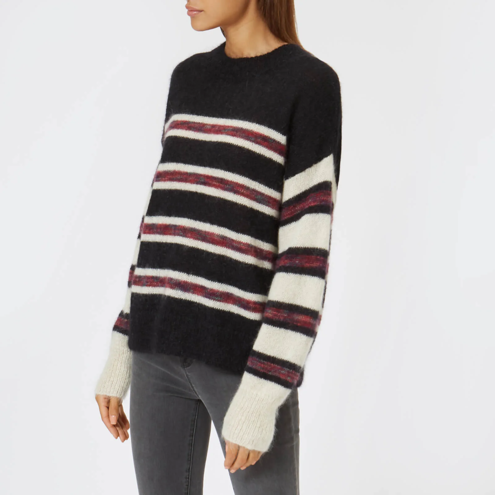 Marant Etoile Women's Russell Stripe Sweater - Black/Ecru Image 1