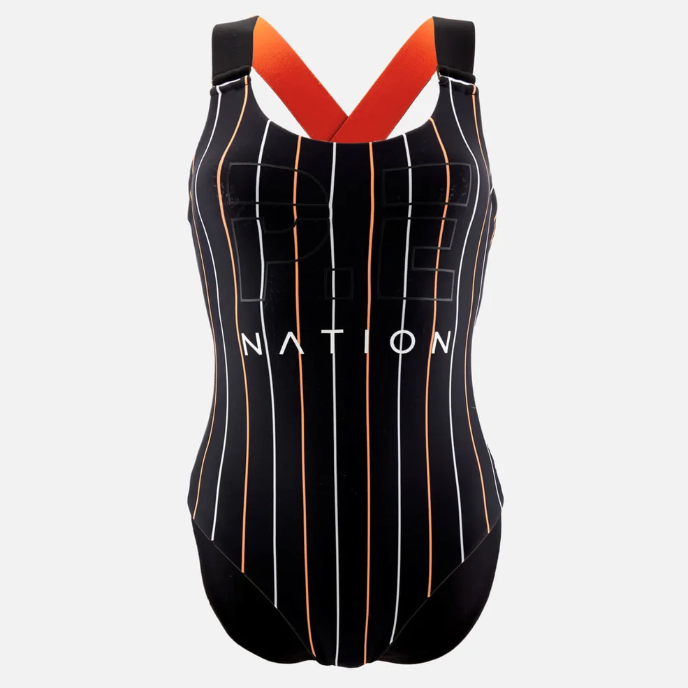 P.E Nation Women's The West Port Reversible Onepiece Swimsuit - Black Image 1