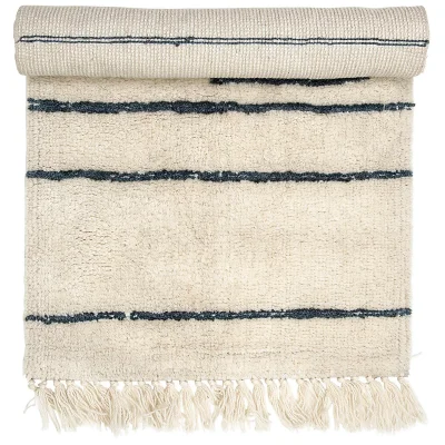 Bloomingville Stripe Wool Rug - Nature - 120cm x 60cm