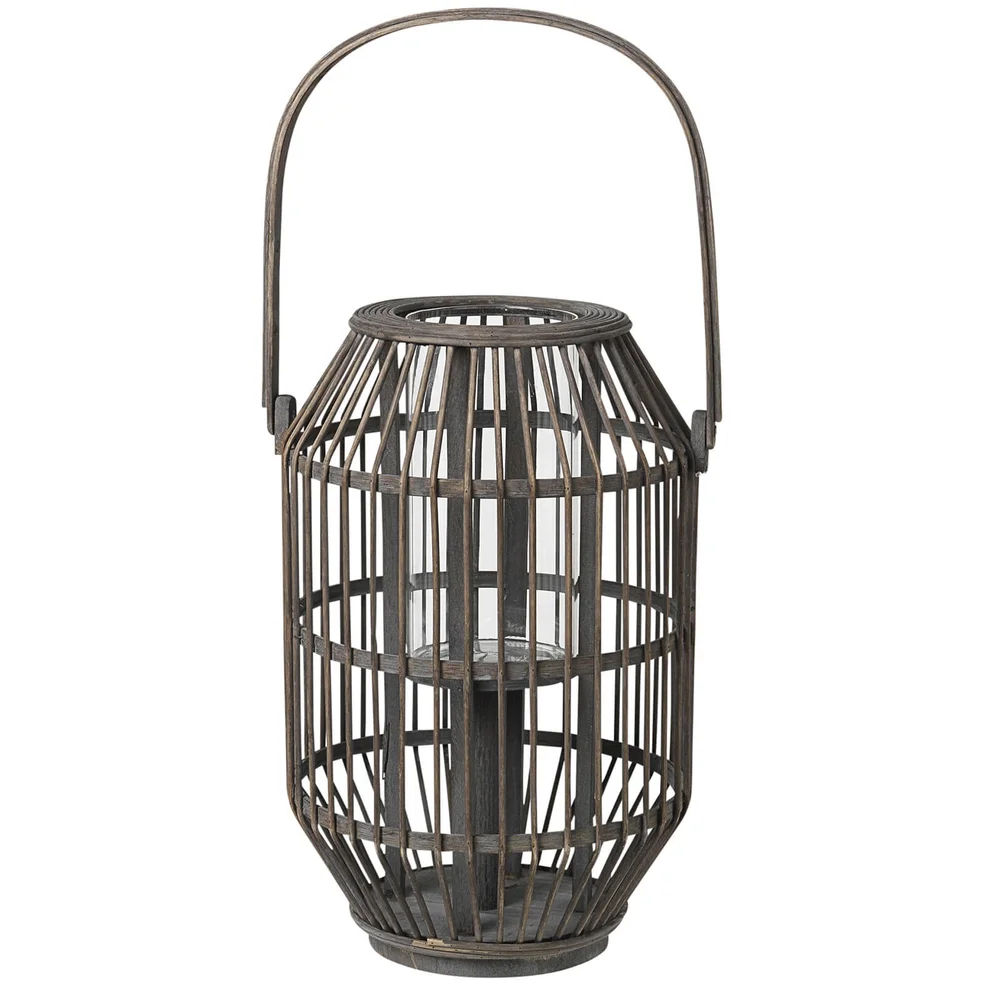 Broste Copenhagen Bamboo Lantern - Dark Grey Image 1