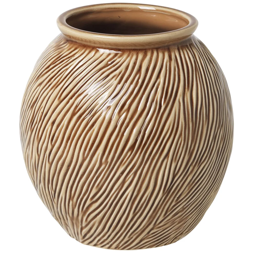 Broste Copenhagen Sandy Ceramic Vase - Indian Tan Image 1
