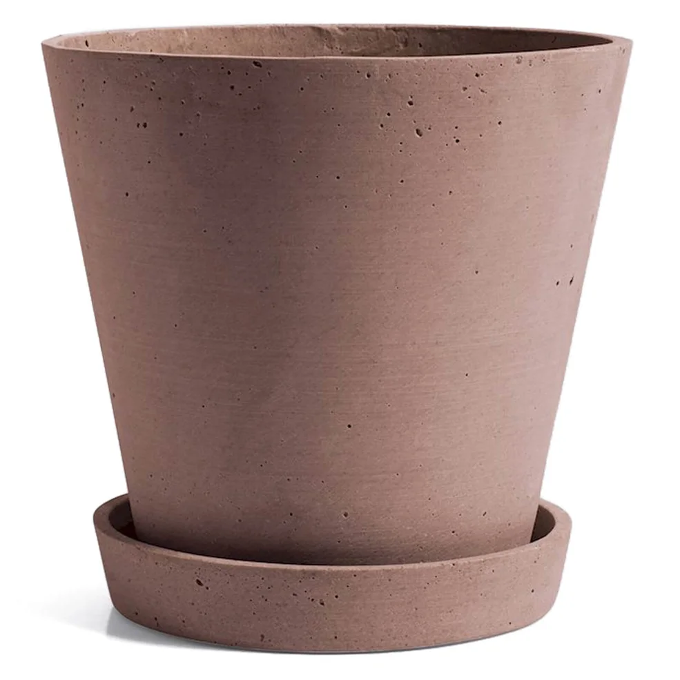 HAY Flowerpot with Saucer - Extra Large - Terracotta Image 1