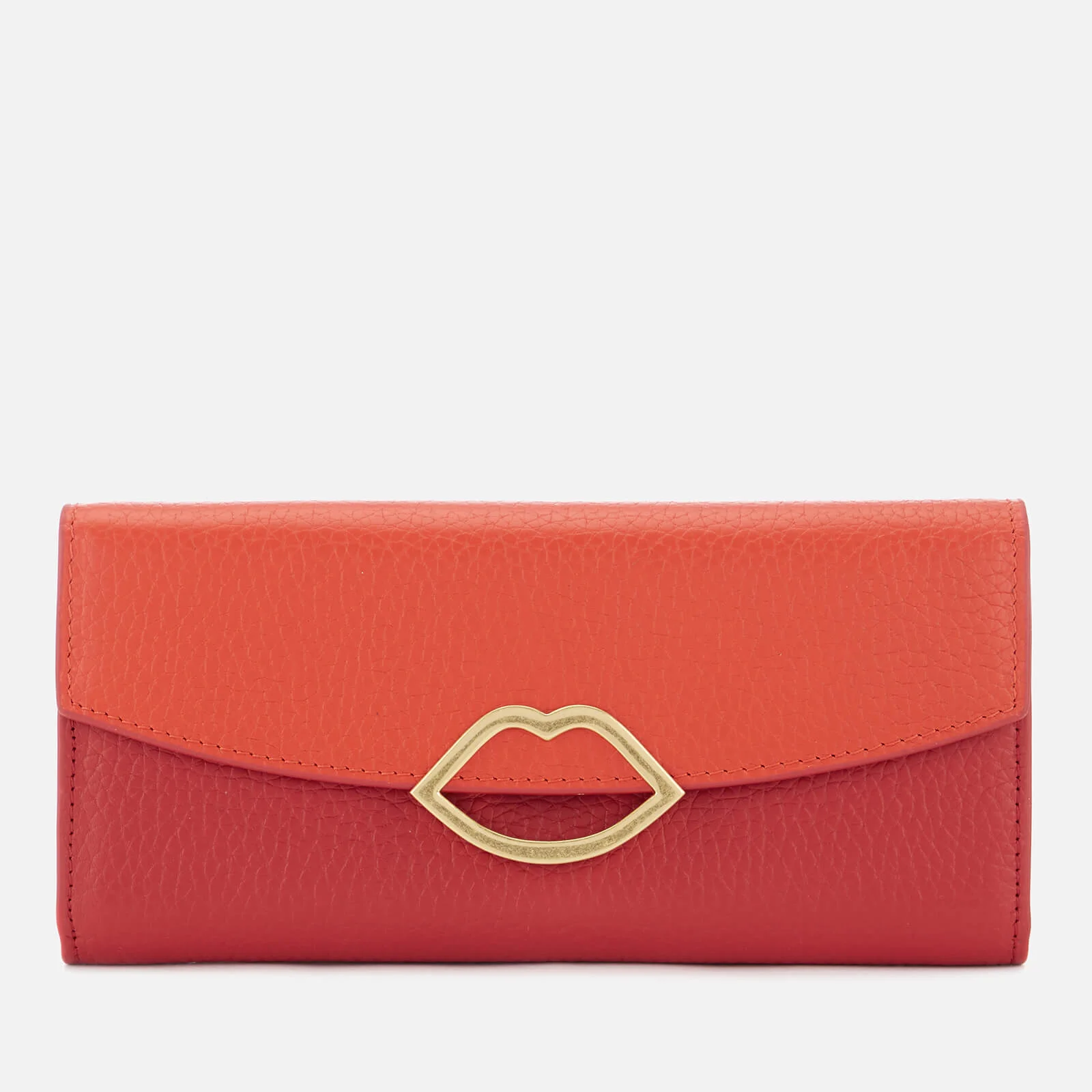 Lulu Guinness Women's Half Covered Lip Trisha Wallet - Orange/Red Image 1