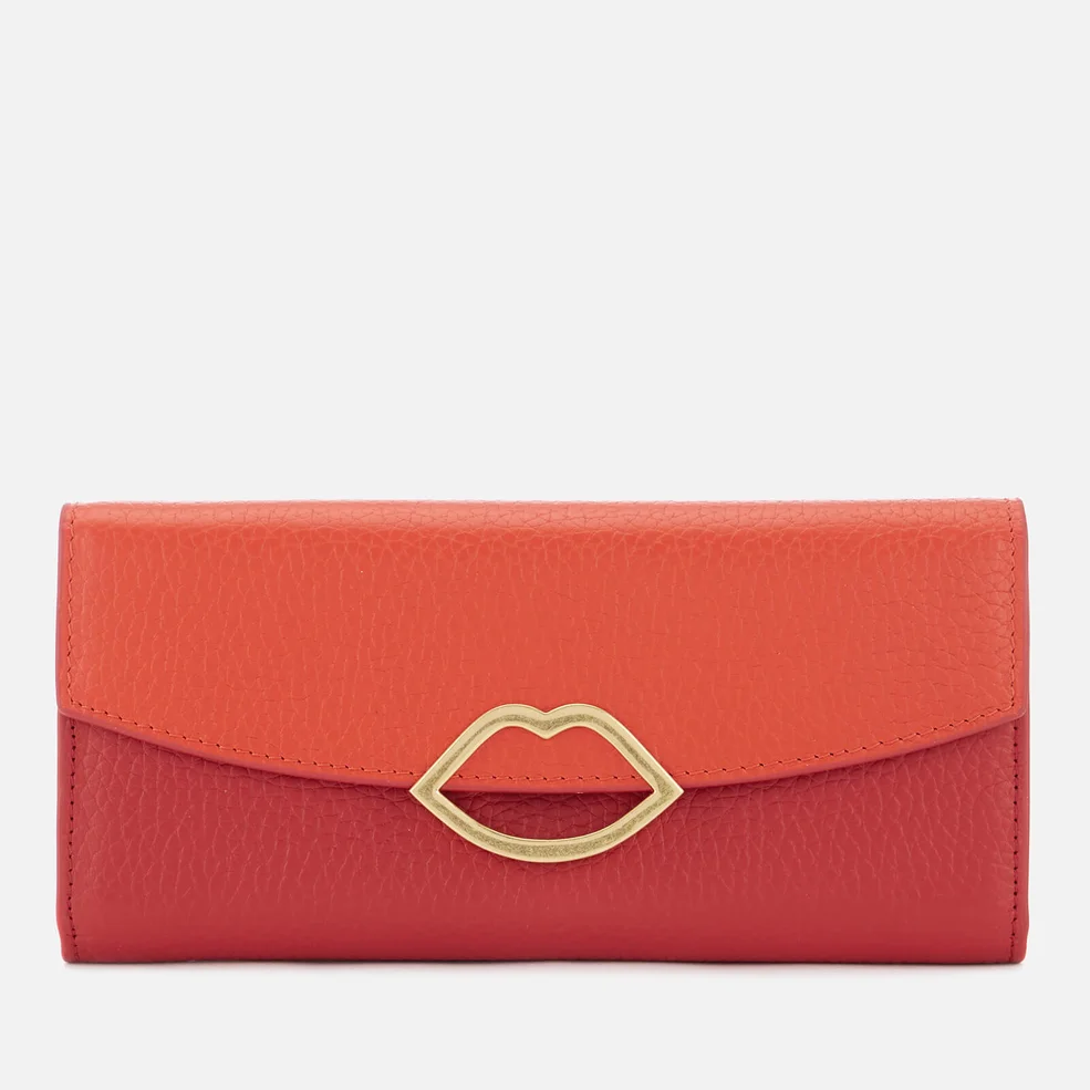 Lulu Guinness Women's Half Covered Lip Trisha Wallet - Orange/Red Image 1