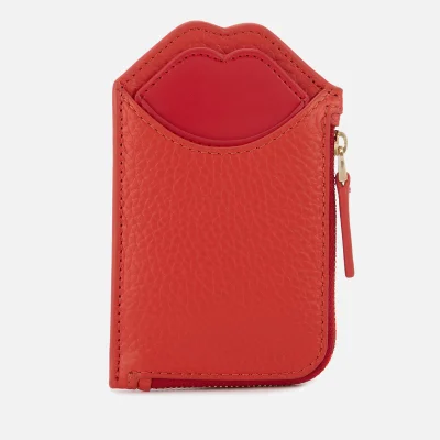 Lulu Guinness Women's Grainy Leather Liliana Wallet - Orange/Red
