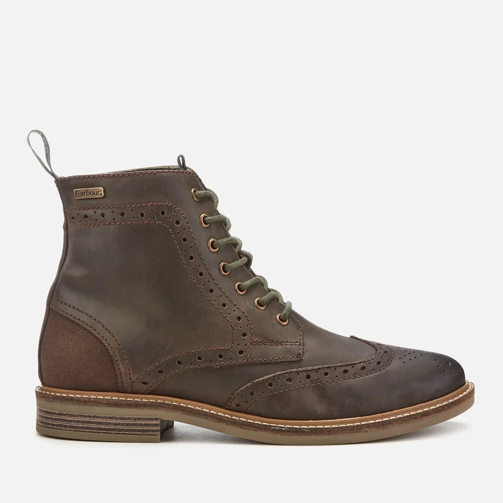 Barbour Men's Belsay Leather Brogue Lace Up Boots - Choco Image 1