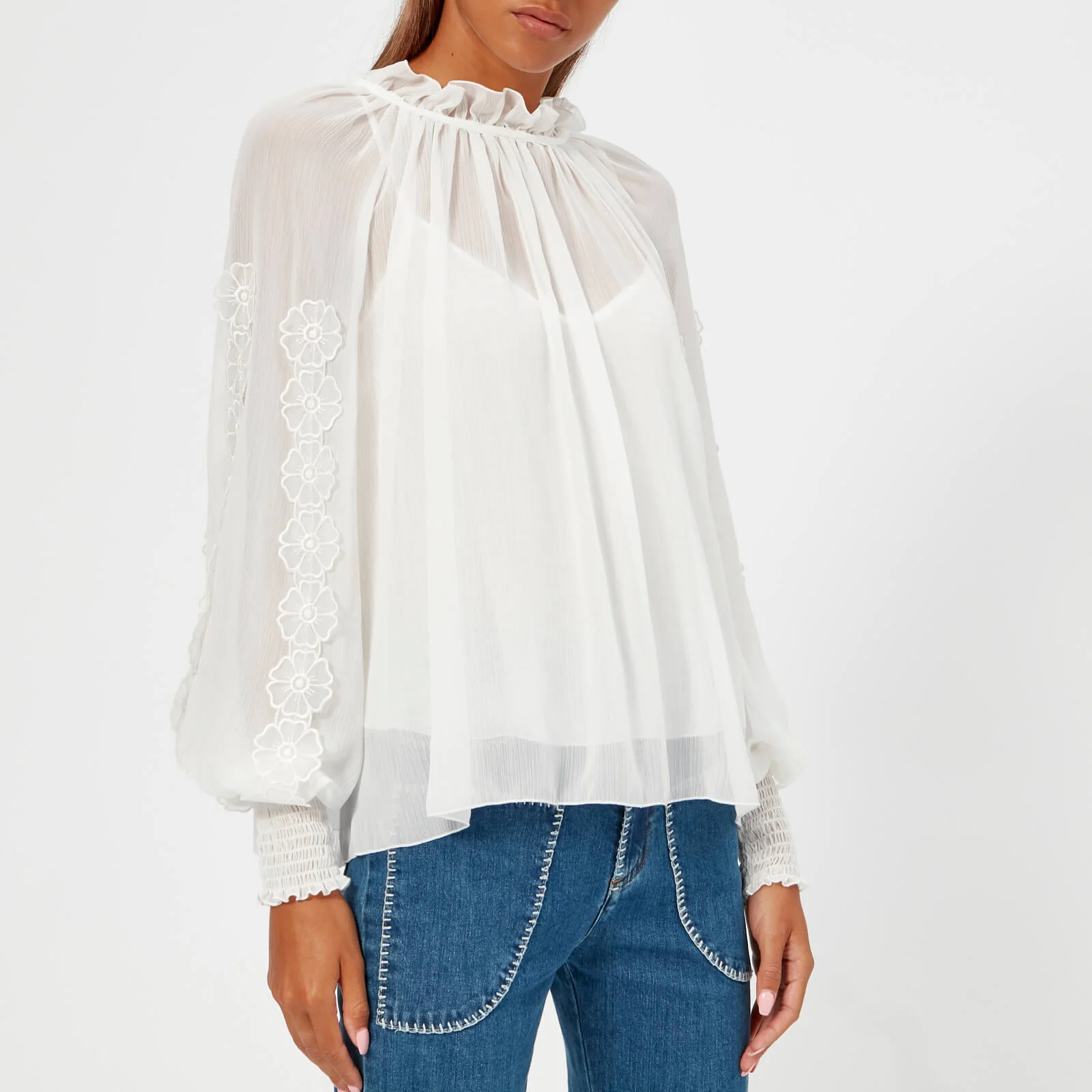 See By Chloé Women's Tulle Blouse - White Image 1
