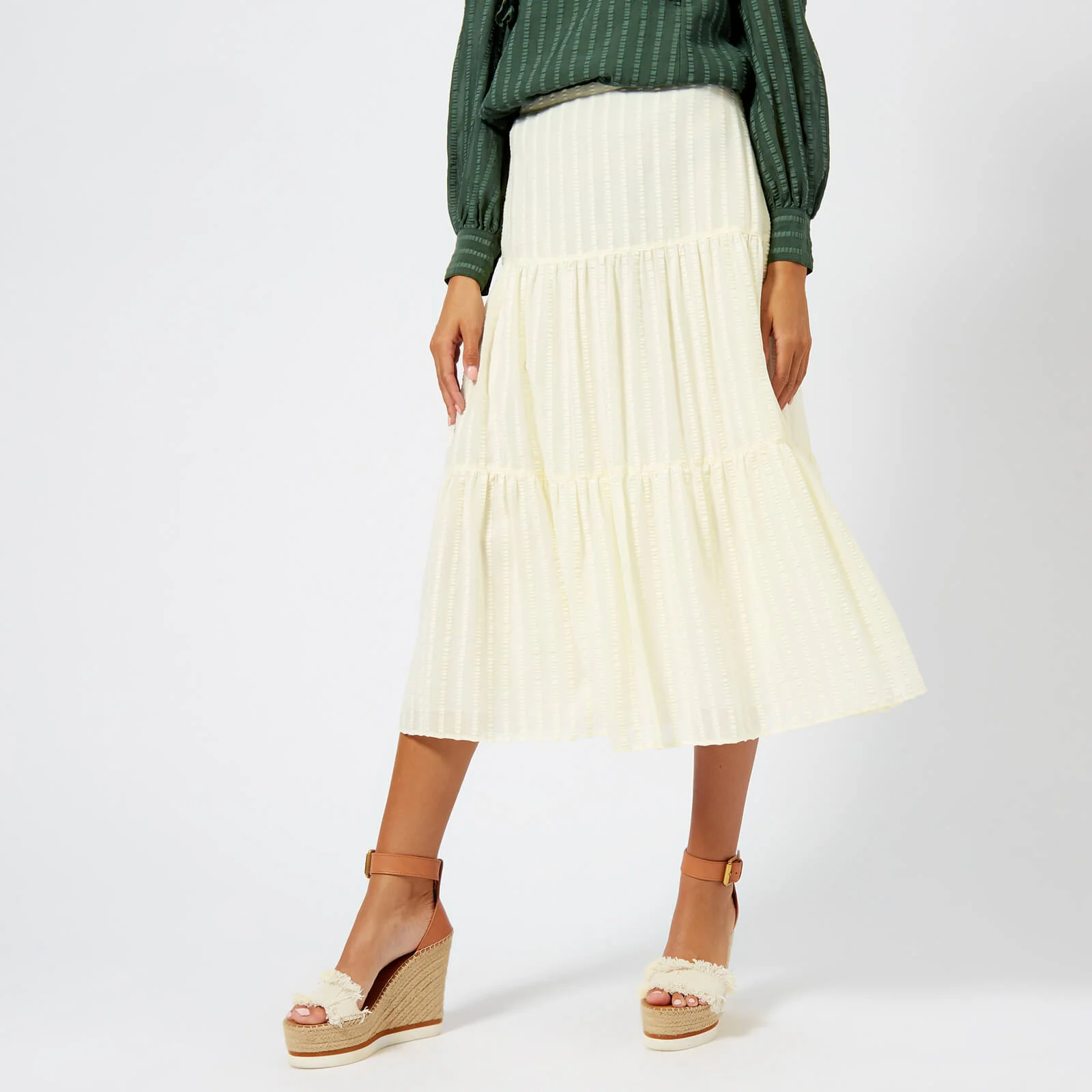 See By Chloé Women's Midi Skirt - Natural White Image 1