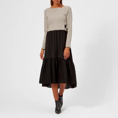 See By Chloé Women's Striped Jersey Dress - White/Black
