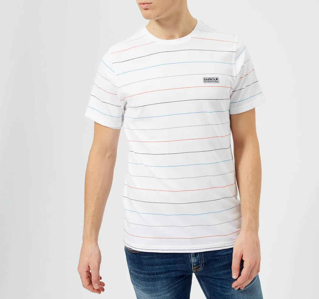 Barbour International Men's Disc Stripe T-Shirt - White Image 1