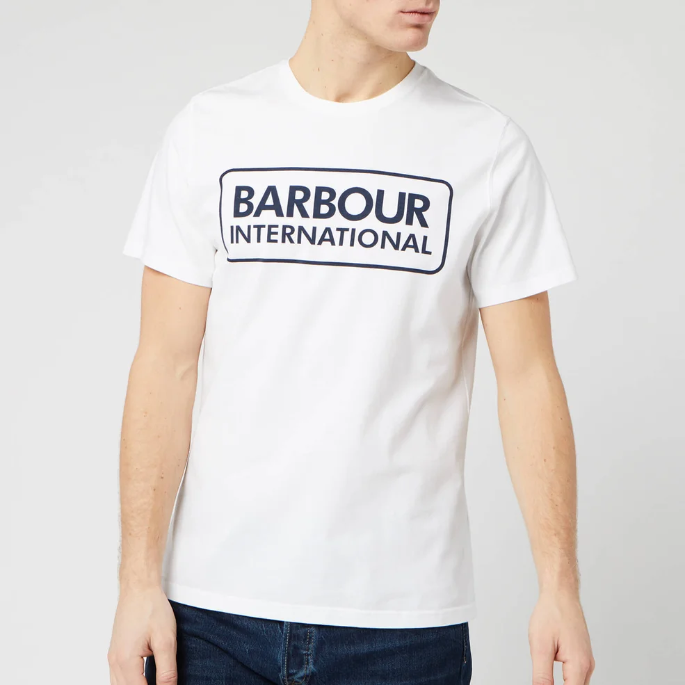 Barbour International Men's Essential Large Logo T-Shirt - White Image 1
