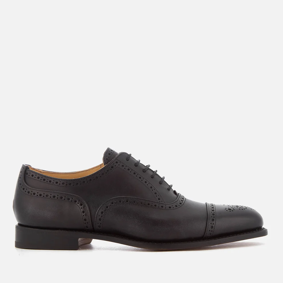 Tricker's Men's Stockton Museum Leather Toe Cap Oxford Shoes - Black Image 1