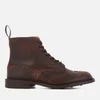 Tricker's Men's Stow Crosshatch Leather Brogue Lace Up Boots - Burgundy - Image 1