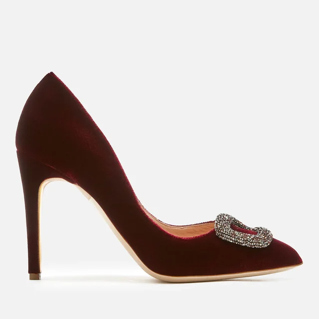 Rupert Sanderson Women's Malory Swarovski Pebble Velvet Court Shoes - Supernova