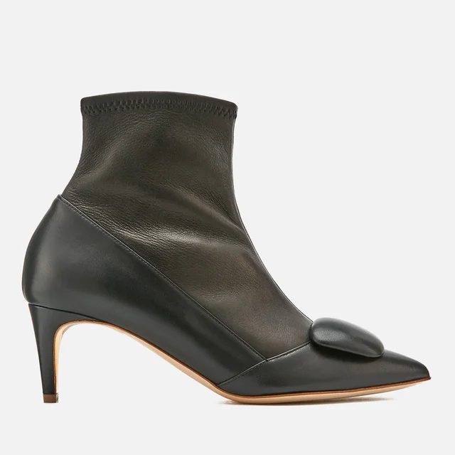 Rupert Sanderson Women's Glynn Pebble Leather Stretch Heeled Boots - Black