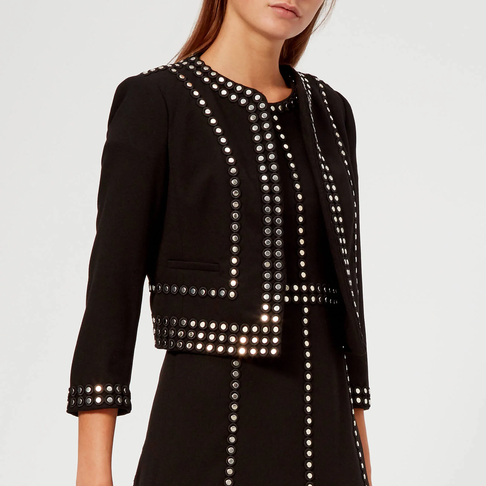 MICHAEL MICHAEL KORS Women's The Cropped Embellished Jacket - Black Image 1