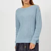 MICHAEL MICHAEL KORS Women's Boatneck Button Sweater - Blue - Image 1
