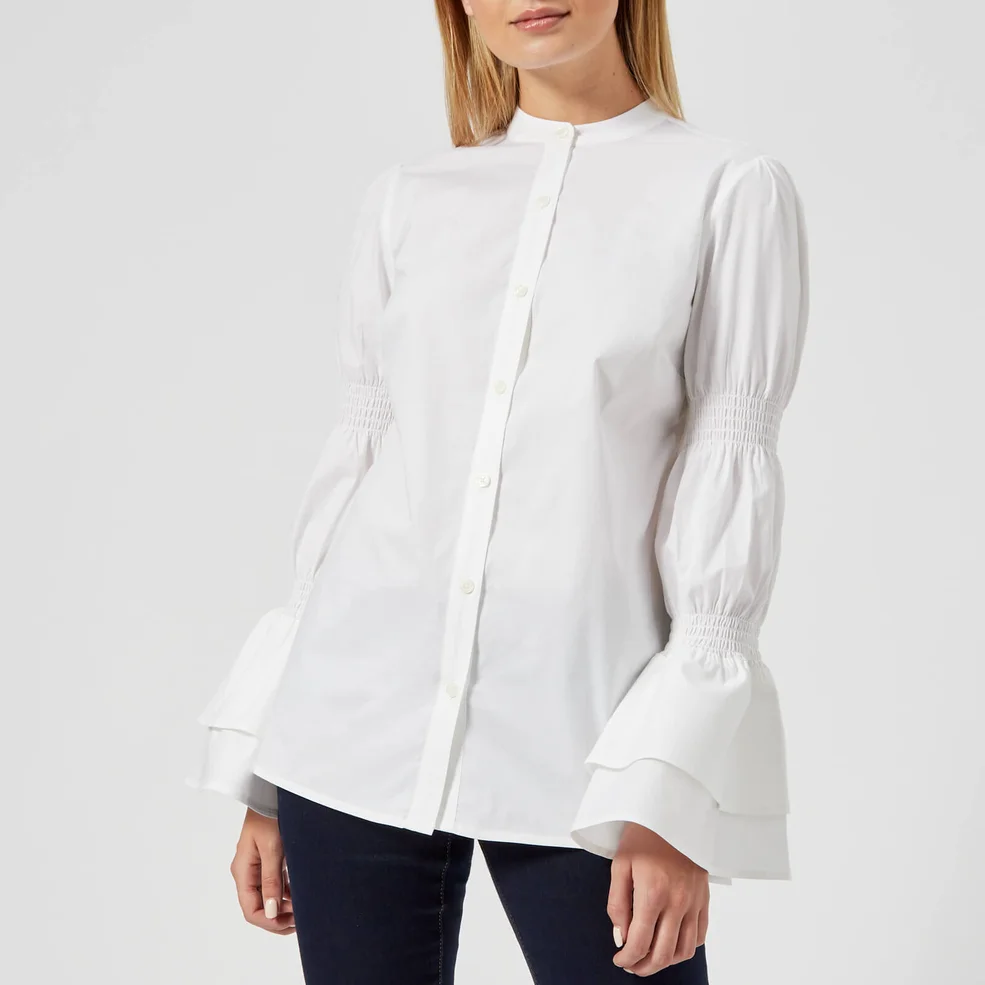 MICHAEL MICHAEL KORS Women's Smock Sleeve Shirt - White Image 1