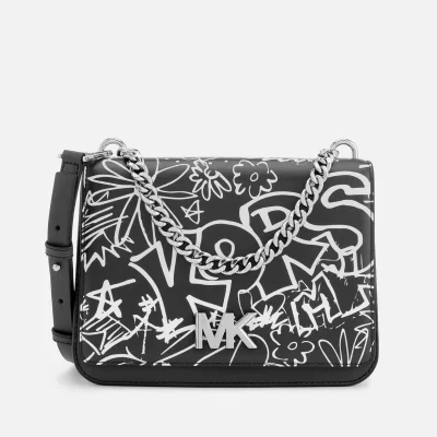 MICHAEL MICHAEL KORS Women's Graffiti Calia Leather Cross Body Bag - Black