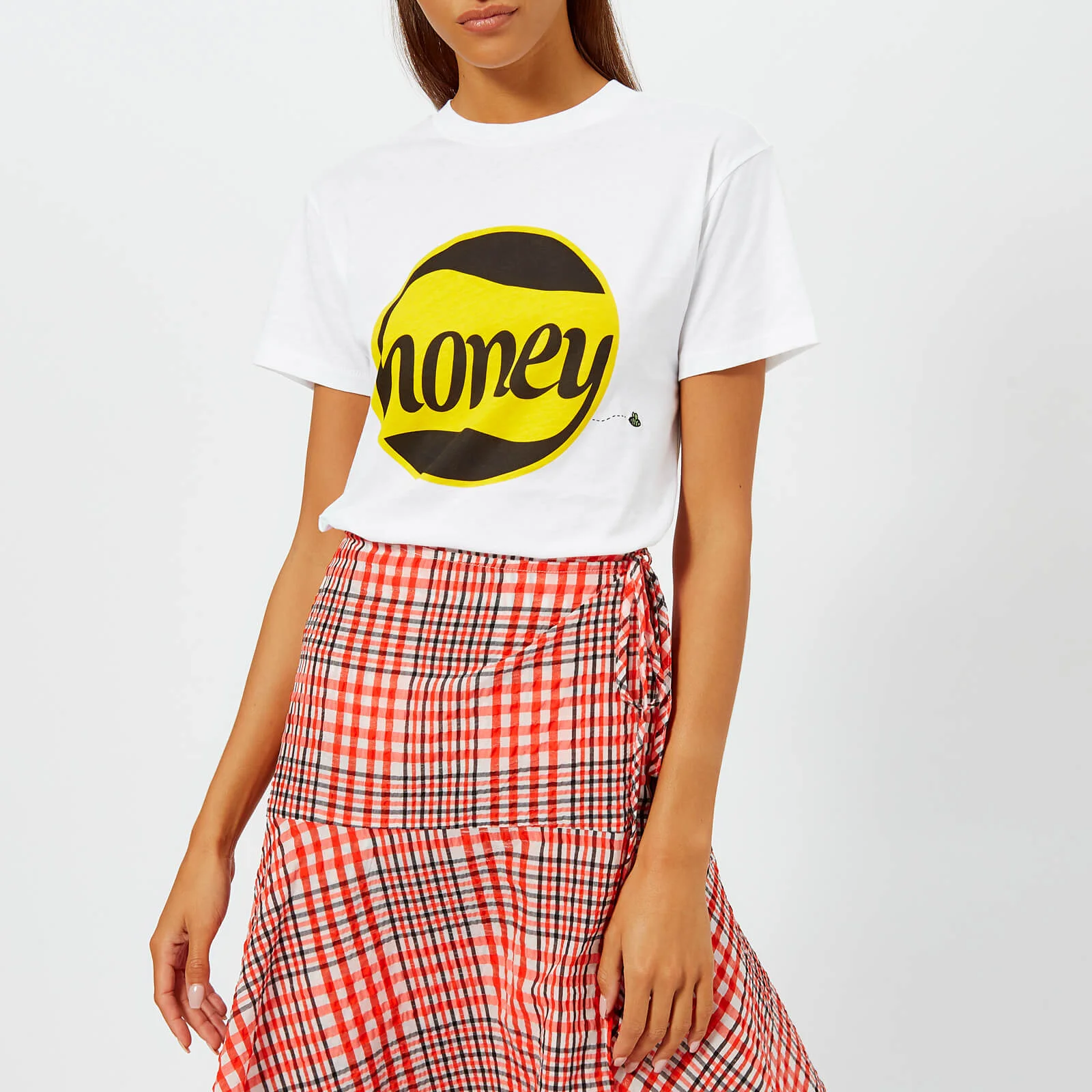 Ganni Women's Harway Honey Bee T-Shirt - White Image 1