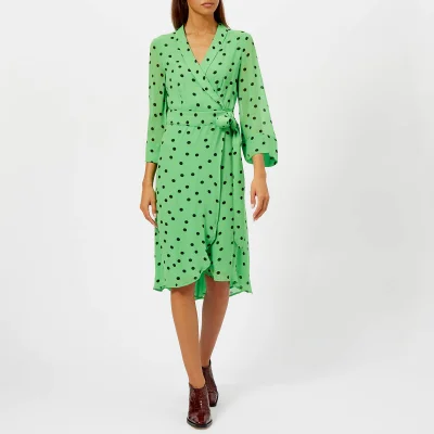 Ganni Women's Dainty Georgette Dress - Classic Green