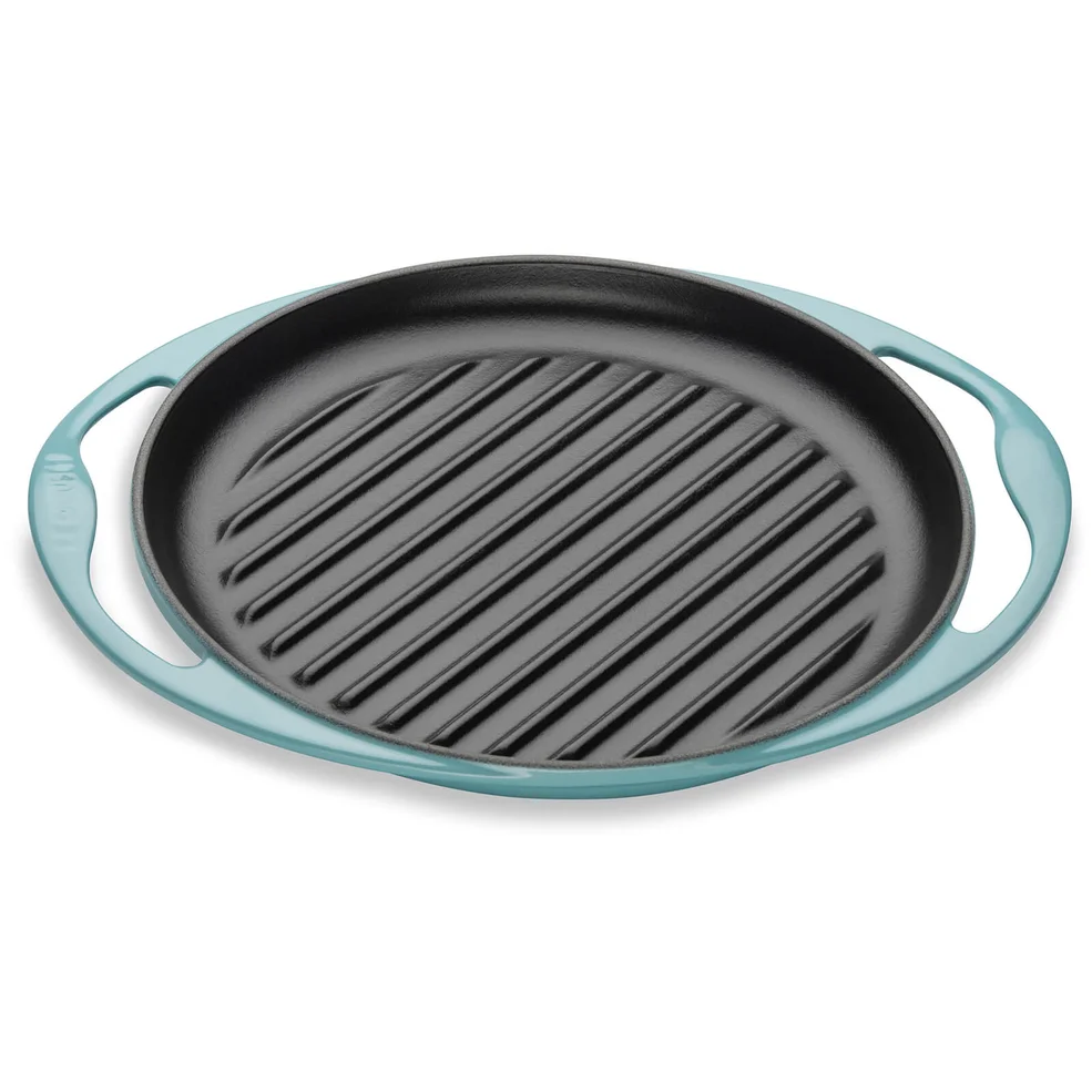 Le Creuset Signature Cast Iron Round Skinny Grill - 25cm - Teal Image 1