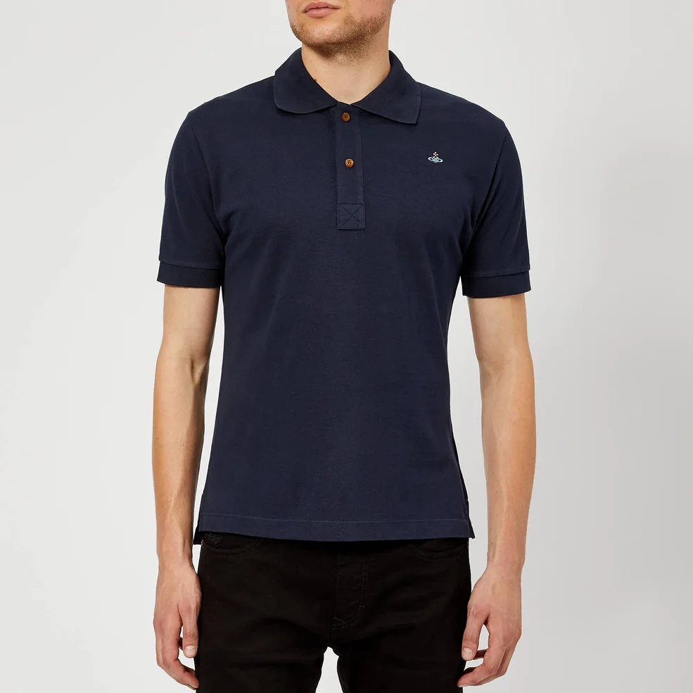 Vivienne Westwood Men's Pique Polo Shirt - Navy Image 1