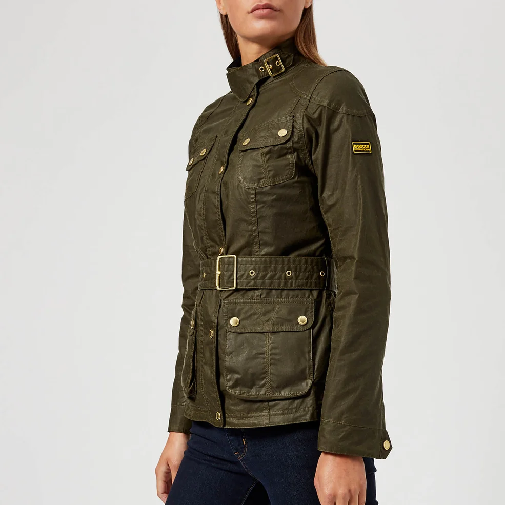 Barbour International Women's International Anglesey Wax Jacket - Olive Image 1