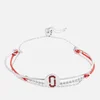 Marc Jacobs Women's Double J Pave Friendship Bracelet - Red/Silver - Image 1