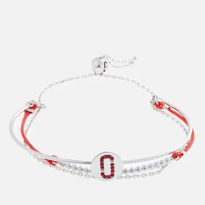 Marc Jacobs Women's Double J Pave Friendship Bracelet - Red/Silver