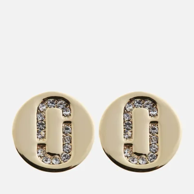 Marc Jacobs Women's Double J Pave Studs - Crystal/Gold