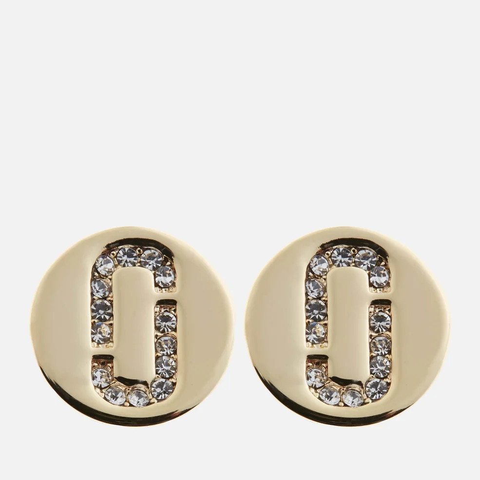 Marc Jacobs Women's Double J Pave Studs - Crystal/Gold Image 1