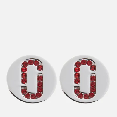 Marc Jacobs Women's Double J Pave Studs - Red/Silver
