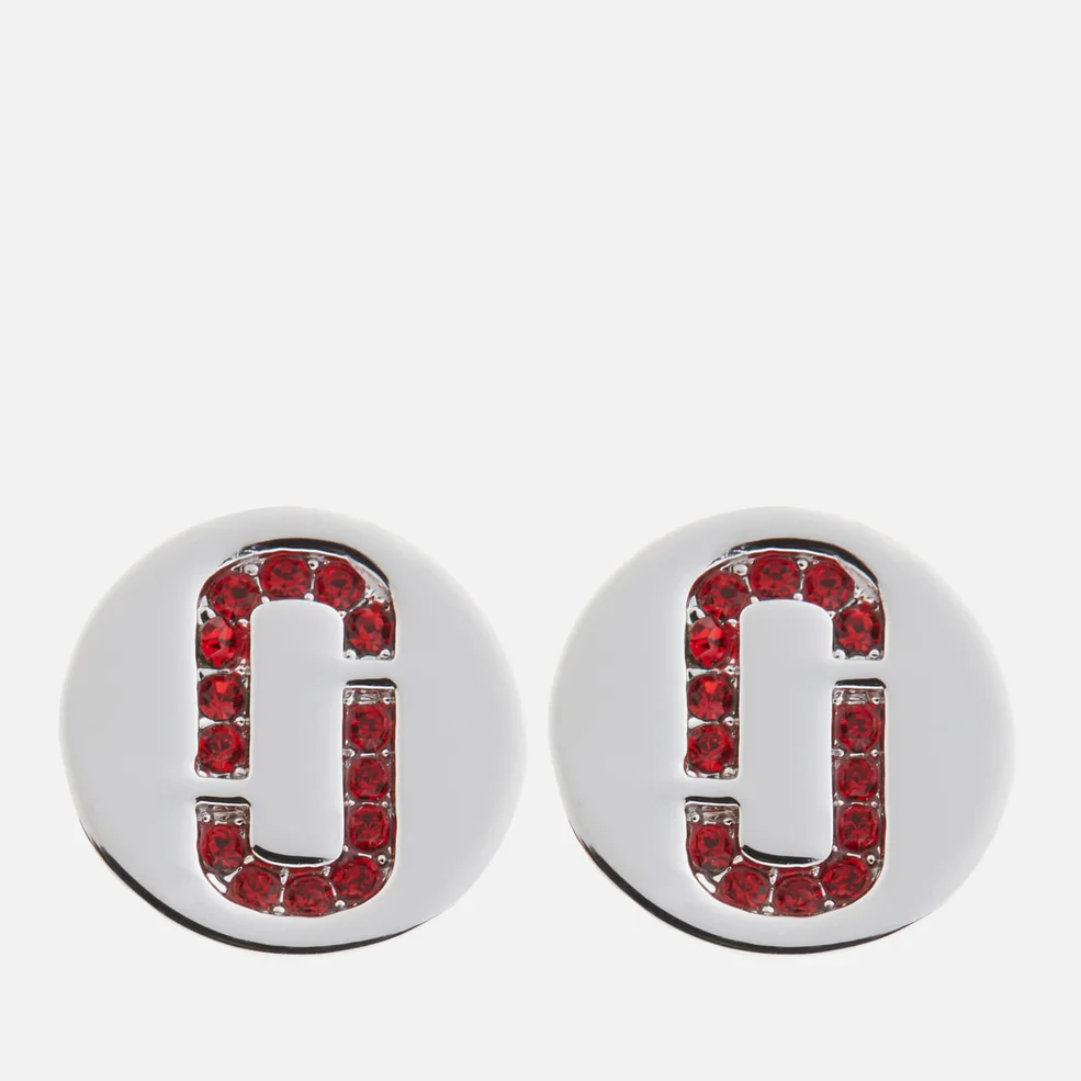 Marc Jacobs Women's Double J Pave Studs - Red/Silver Image 1
