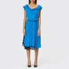 Marc Jacobs Women's Satin Back Crepe Dress with Lace Hem - Bright Blue - Image 1
