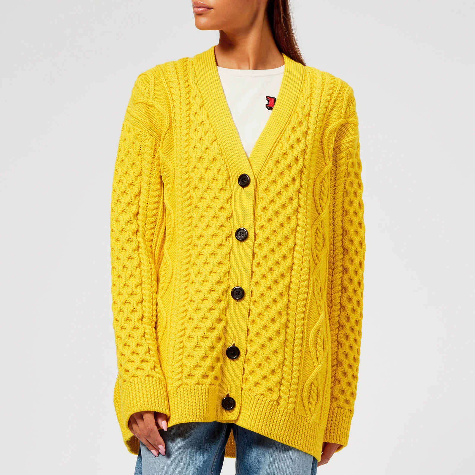 Marc Jacobs Women's Long Sleeve Cable Cardigan - Yellow Image 1
