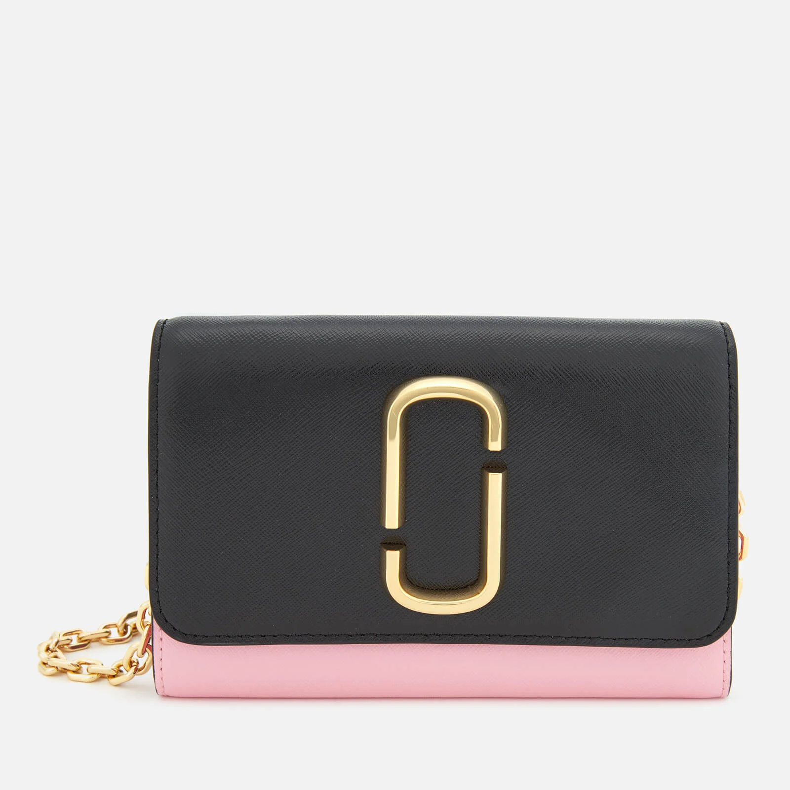 Marc Jacobs Women's Snapshot Wallet on Chain - Black/Baby Pink Image 1