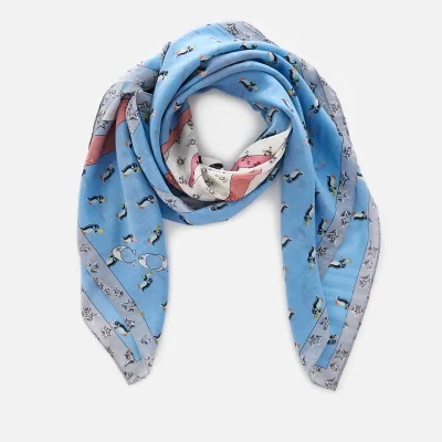 Coach Women's Coach Sharky Patchwork Oversized Square Scarf - Blue Multi