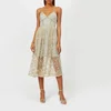 Self-Portrait Women's Floral Embroidered Mesh Midi Dress - Gold-Grey - Image 1