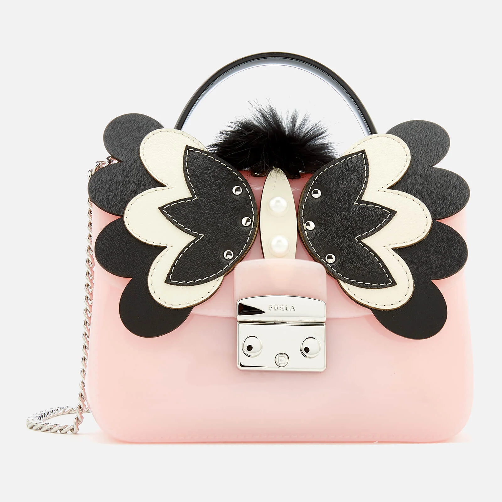 Furla Women's Candy Melita Meringa Mini Cross Body Bag - Light Pink/Black Image 1