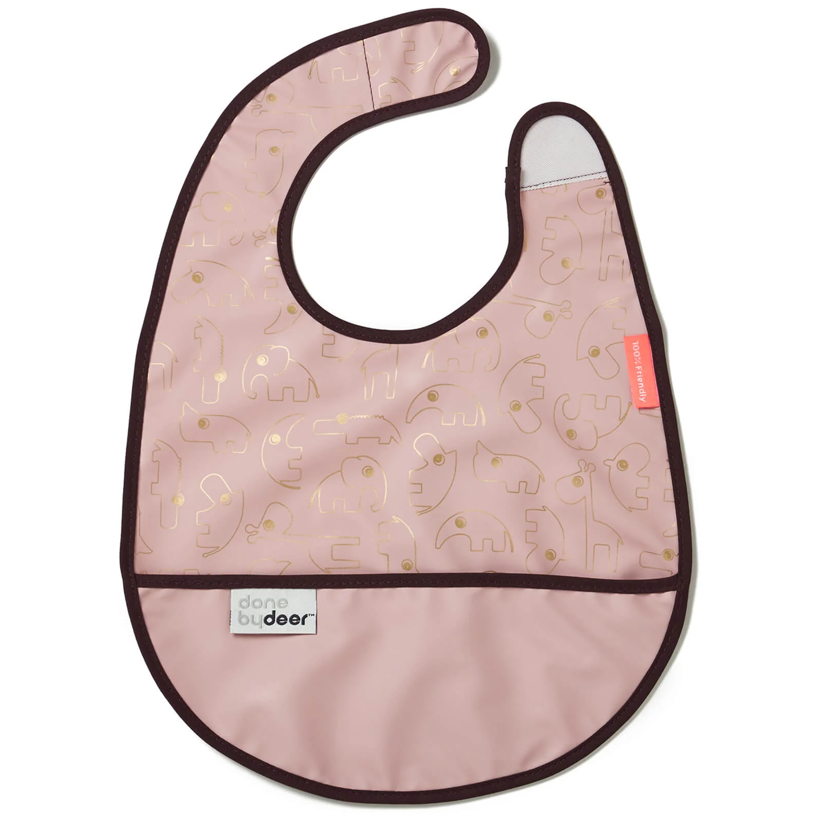Done by Deer Contour Bib with Velcro - Gold/Powder Image 1