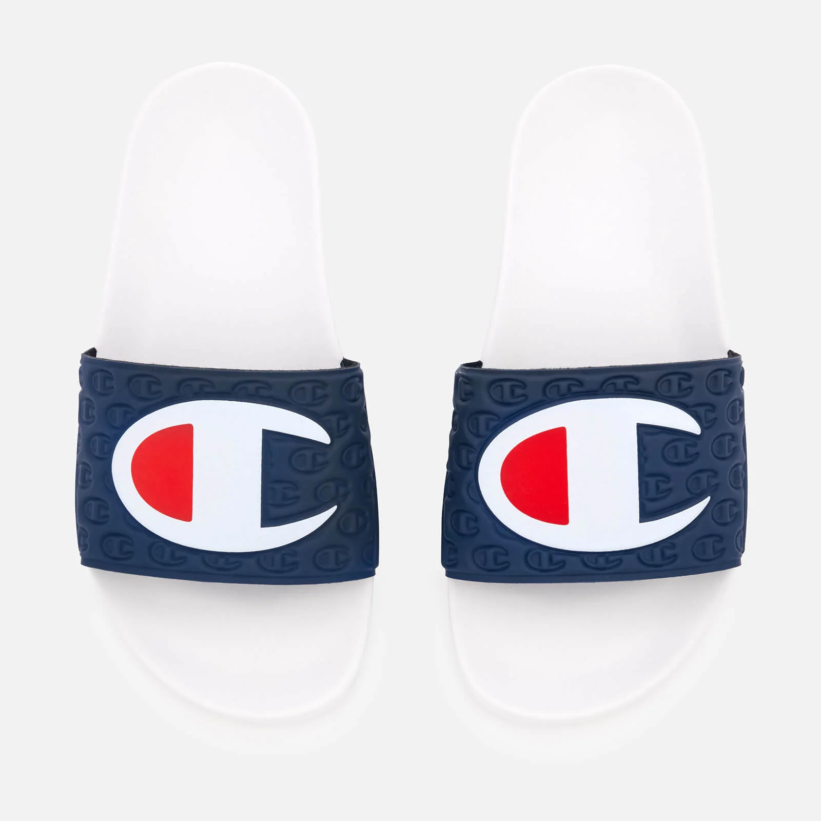 Champion Women's Pool Slide Sandals - White/Navy Image 1