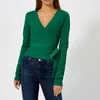 Diane von Furstenberg Women's Long Sleeve Wrap Sweater - Pine - Image 1