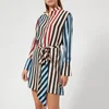 Diane von Furstenberg Women's Long Sleeve Shirt Dress - Carrington Stripe Pacific - Image 1