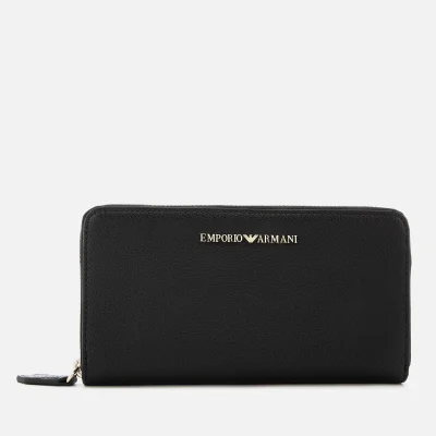 Emporio Armani Women's Zip Around Wallet - Black