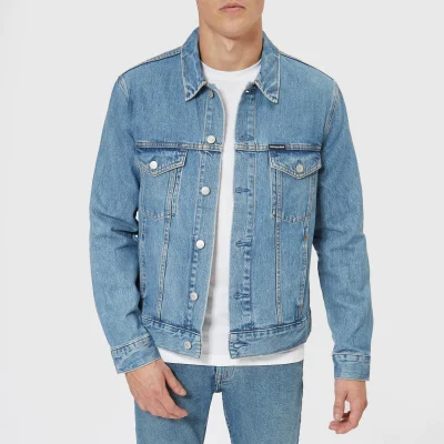 Calvin Klein Jeans Men's Modern Classic Trucker Jacket - Lyon Blue with Patch