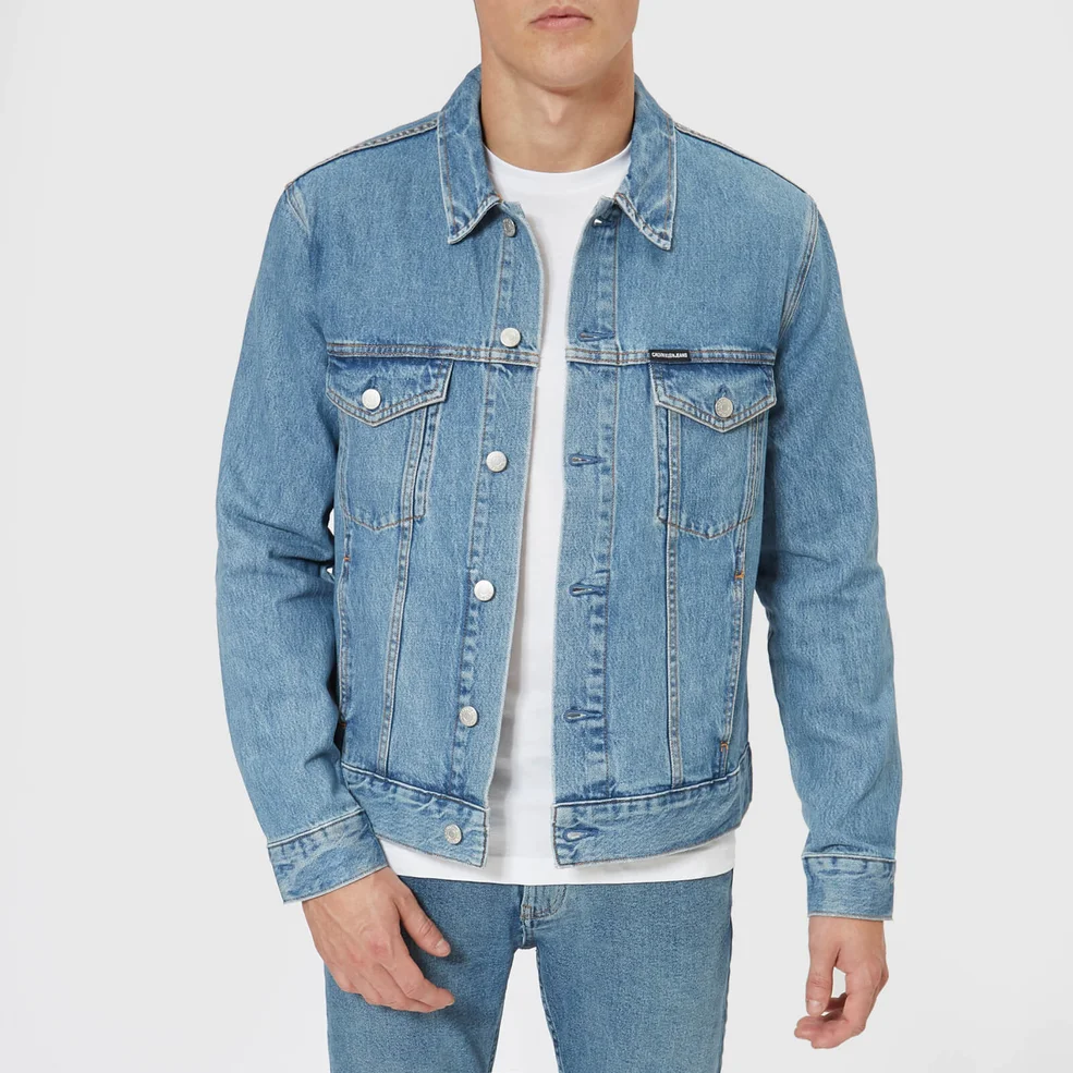 Calvin Klein Jeans Men's Modern Classic Trucker Jacket - Lyon Blue with Patch Image 1