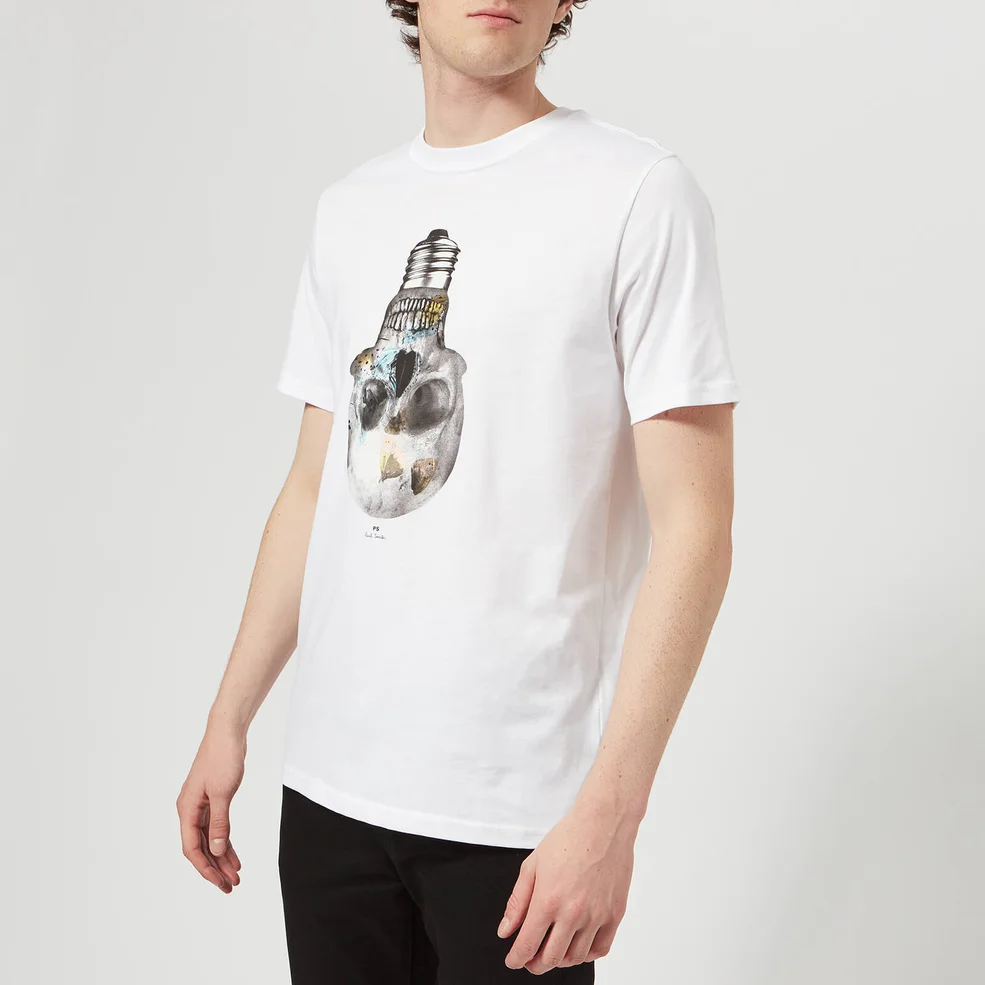 PS Paul Smith Men's Short Sleeve Skull Regular Fit T-Shirt - White Image 1