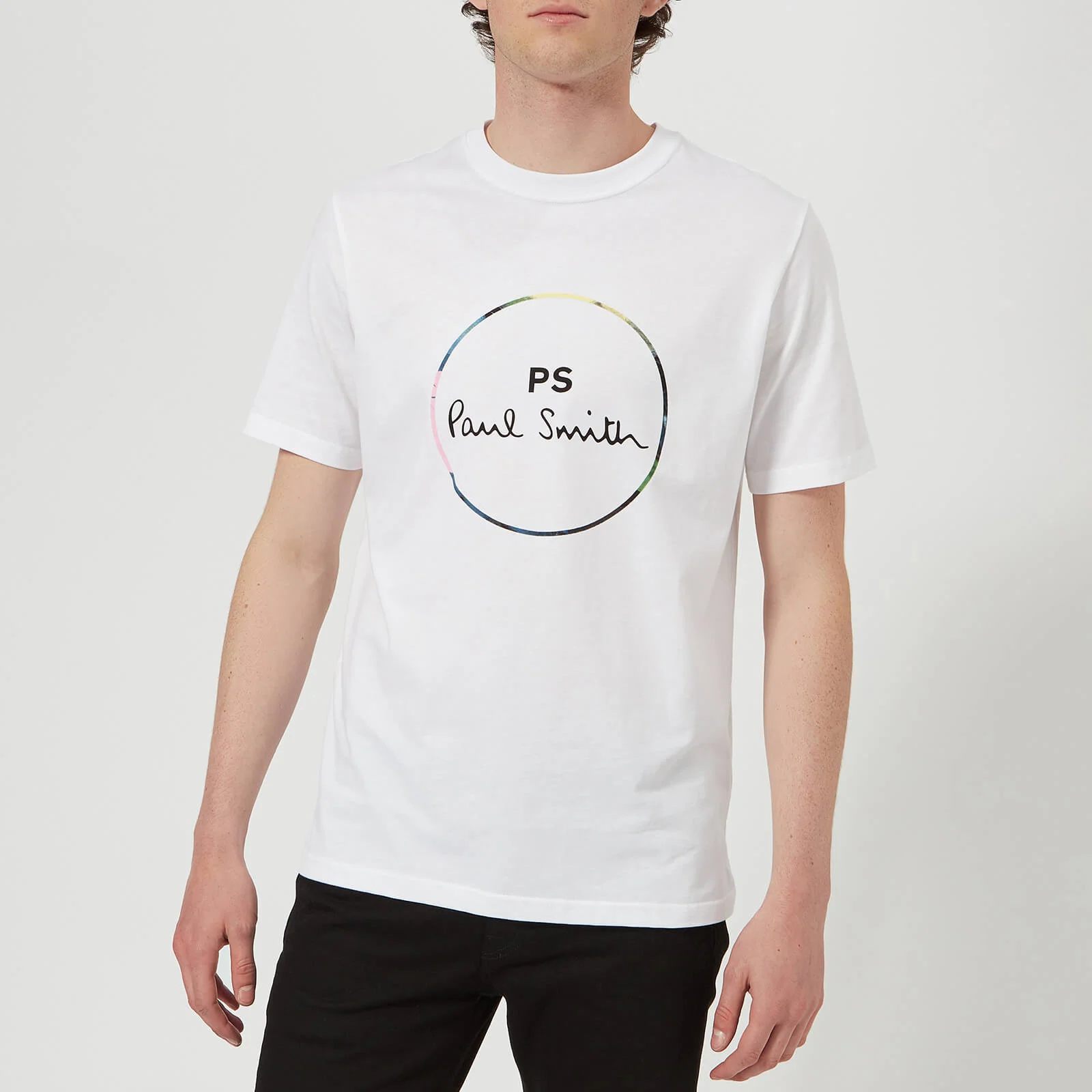 PS Paul Smith Men's Short Sleeve Regular Fit Circle T-Shirt - White Image 1